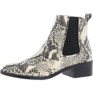 NWT STEVE MADDEN Devan Snakeskin Chelsea Ankle Booties Vegan Leather SZ 9